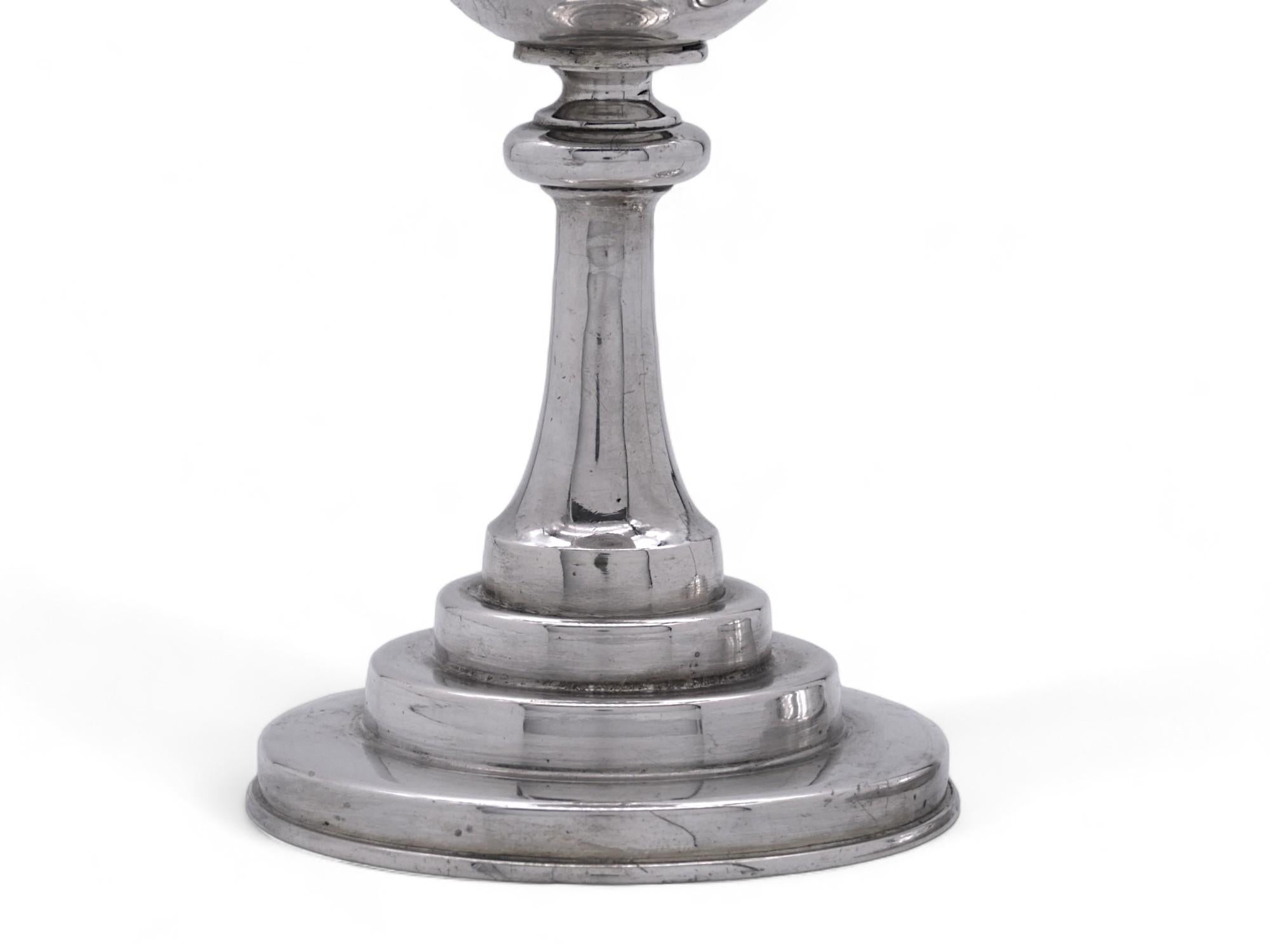Silver A Large Dedicated American Kiddush Goblet with Cover, Circa 1900 For Sale
