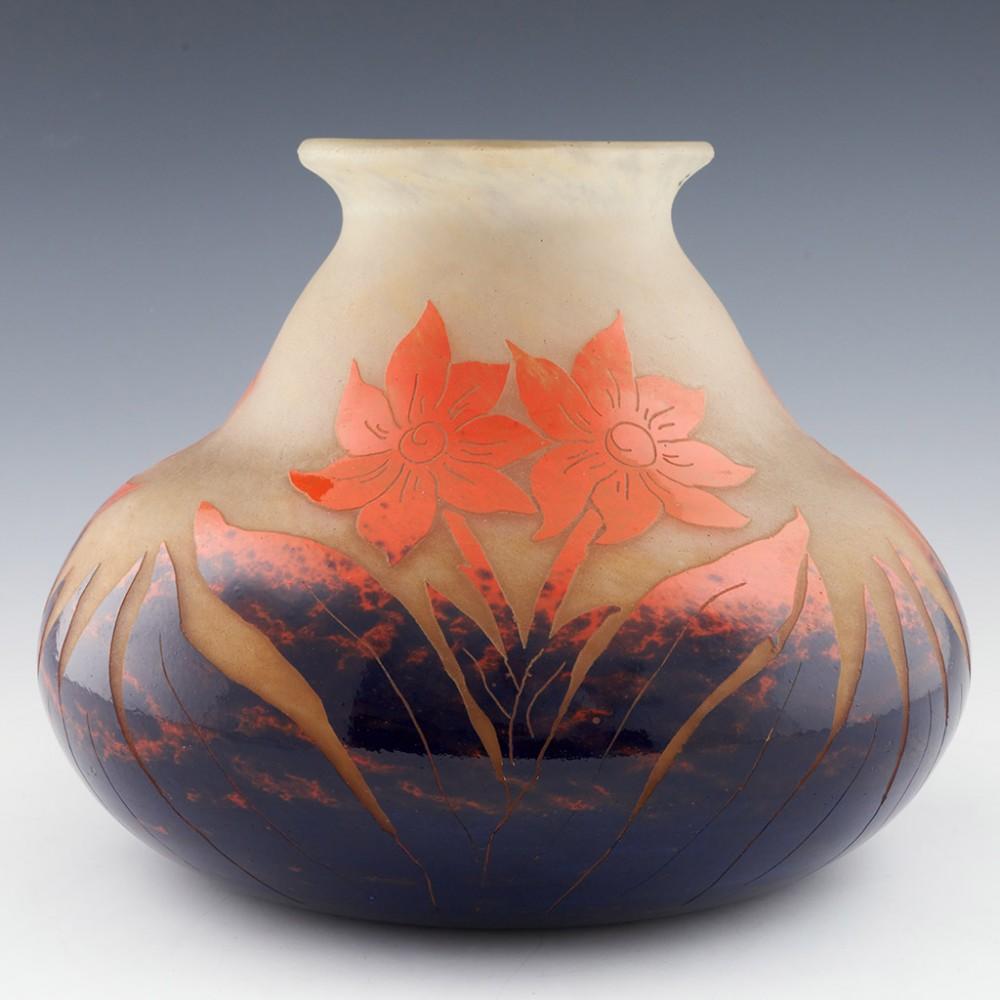 Art Déco Grande vaso in vetro Degue Cameo, 1930 ca. in vendita