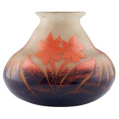 Large Degue Cameo Glass Vase, circa 1930