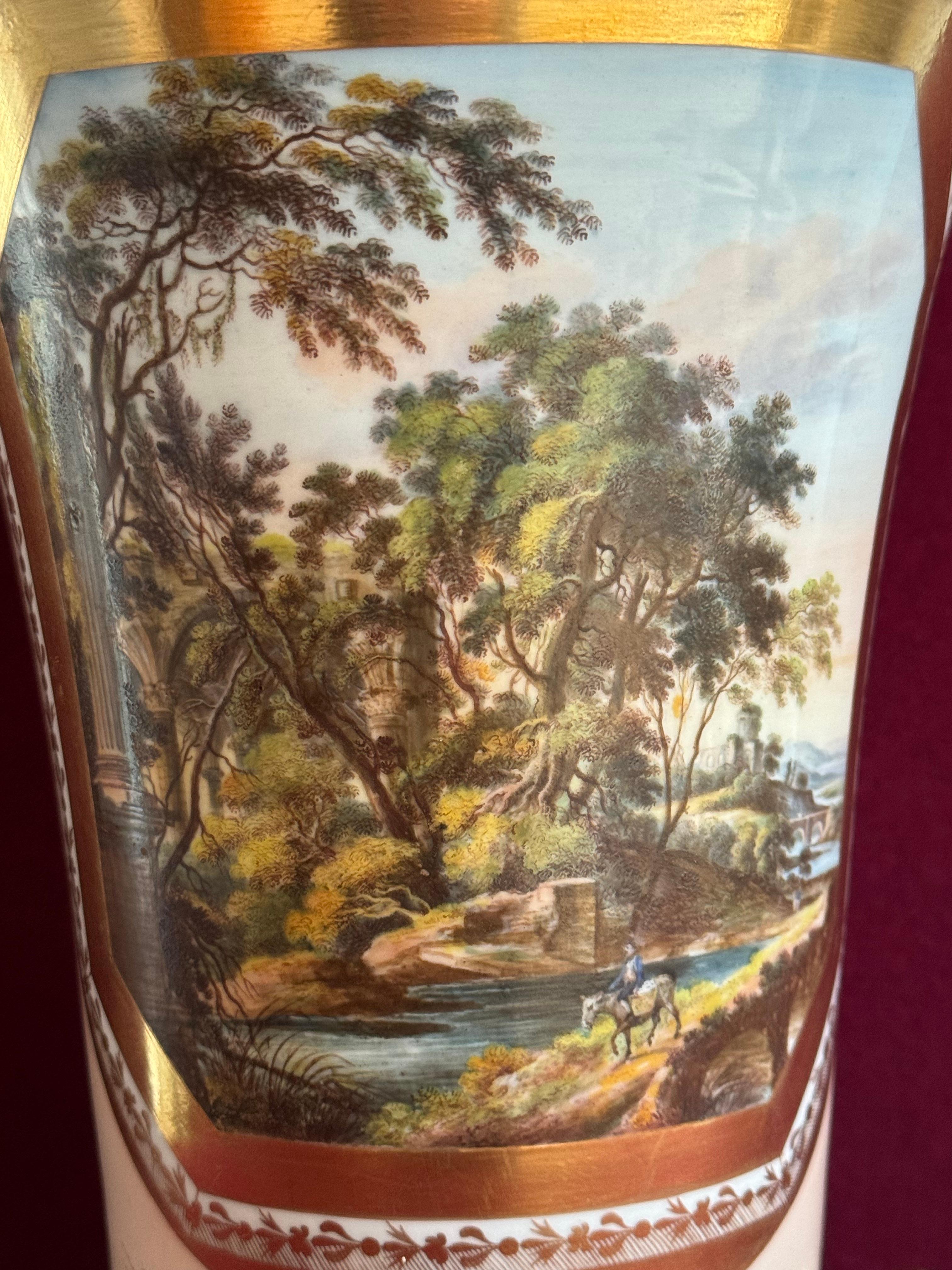 A large Derby Porcelain Vase decorated by John Brewer c.1810 For Sale 1