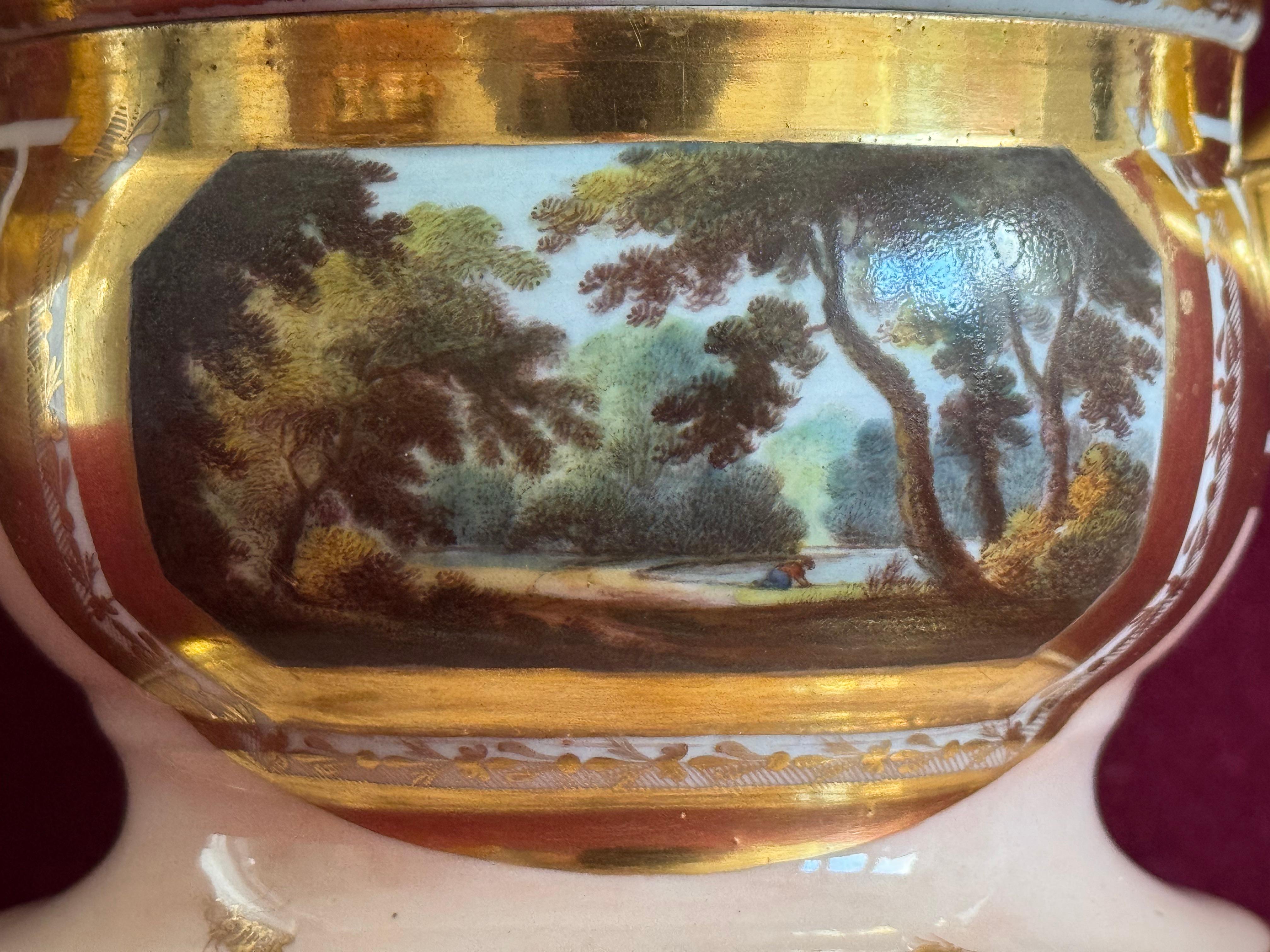 A large Derby Porcelain Vase decorated by John Brewer c.1810 For Sale 2