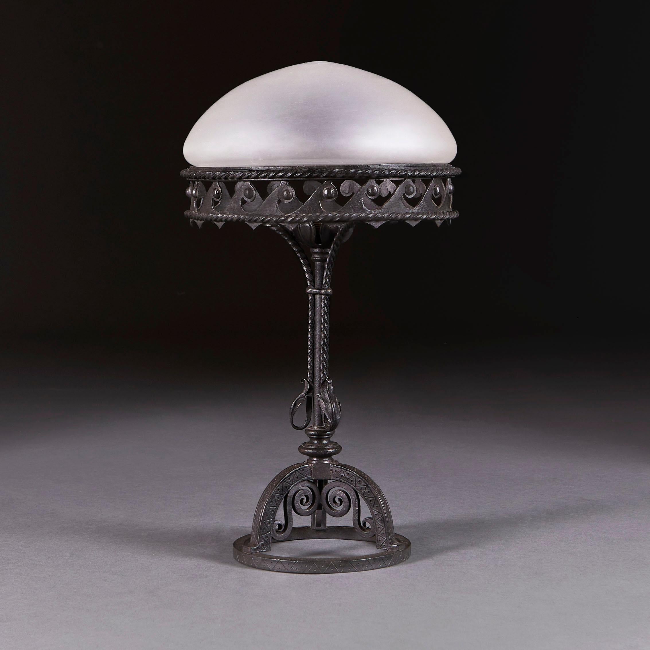 Art Nouveau A Large Desk Lamp by Louis Majorelle  For Sale