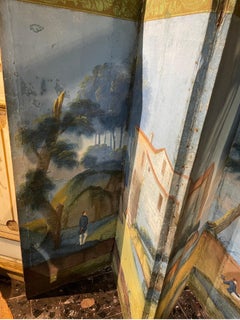 A Large Directoire Period Painted Seven- fold Screen, French Late 18th century