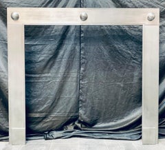 Large Early 19th Century Georgian Style Polished Steel Fireplace Insert