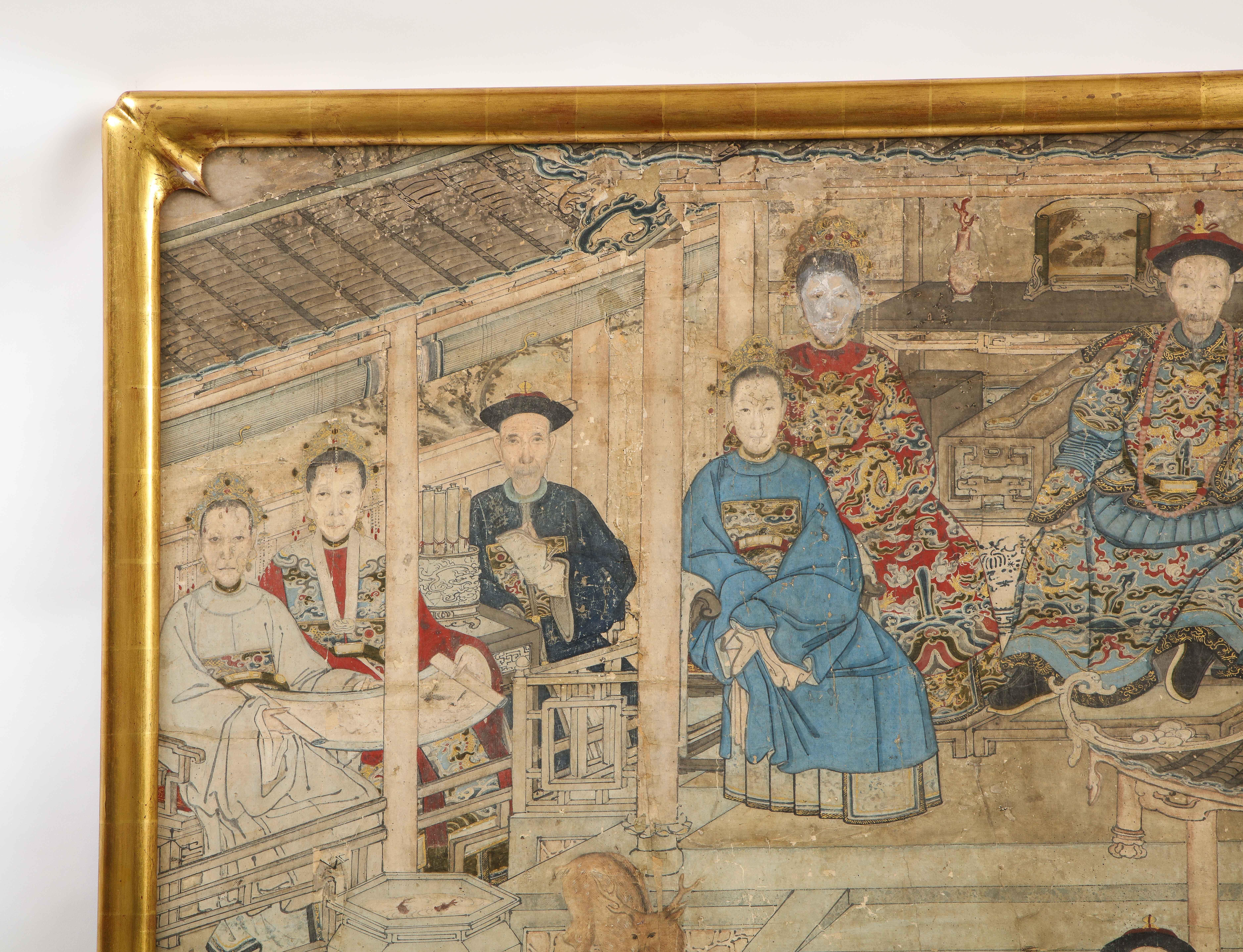 Ming A Large Early Chinese Upper Nobility Ancestral Portrait Painting on Paper For Sale