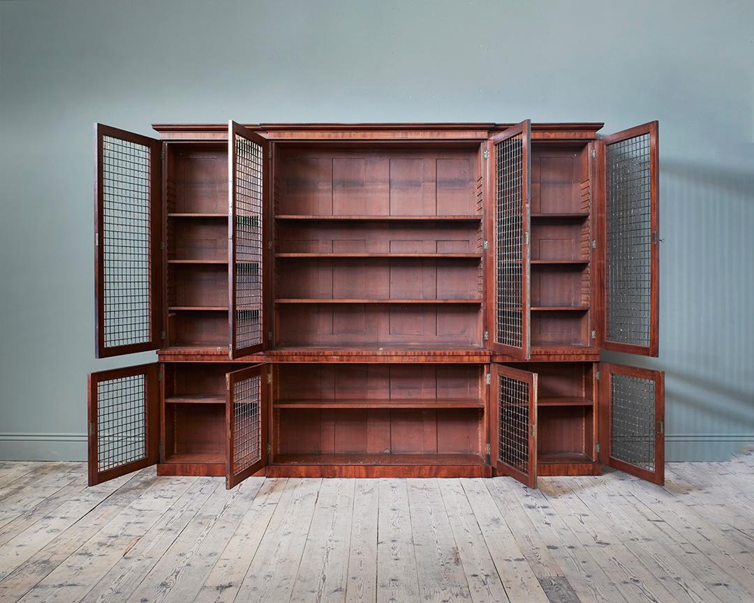 English A Large Early Nineteenth Century Mahogany Architectural Bookcase