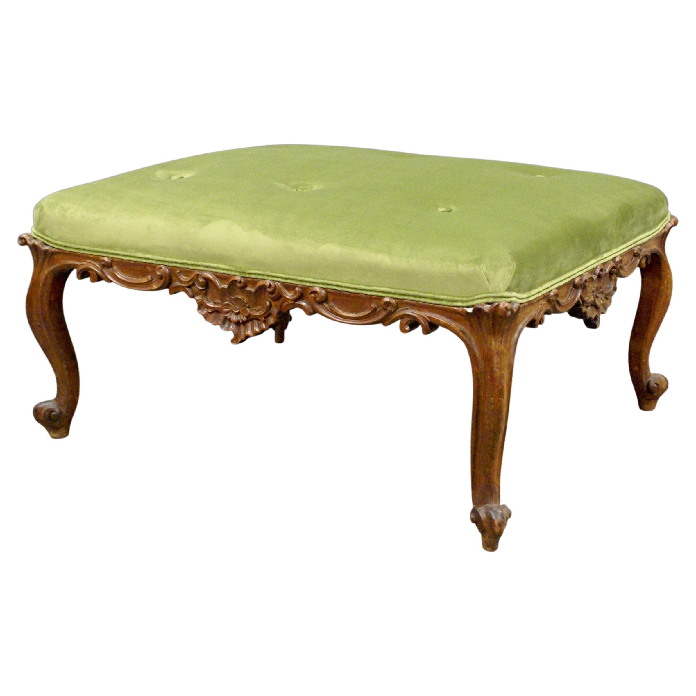 1940's Hollywood Scroll Back Vanity Chair /Stool with Cabriole Legs at