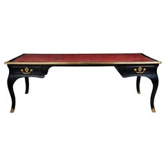 Antique A Large Ebonised and Ormolu Mounted Bureauplat, 19th Century