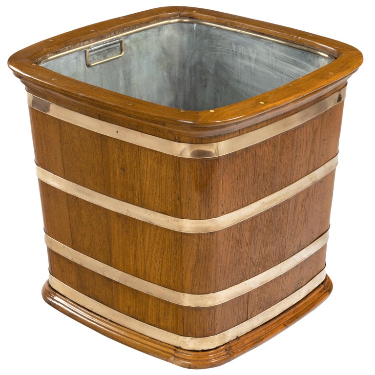 A Large Edwardian CopperBound Teak Log Box For Sale at 1stDibs log boxes for sale, copper box