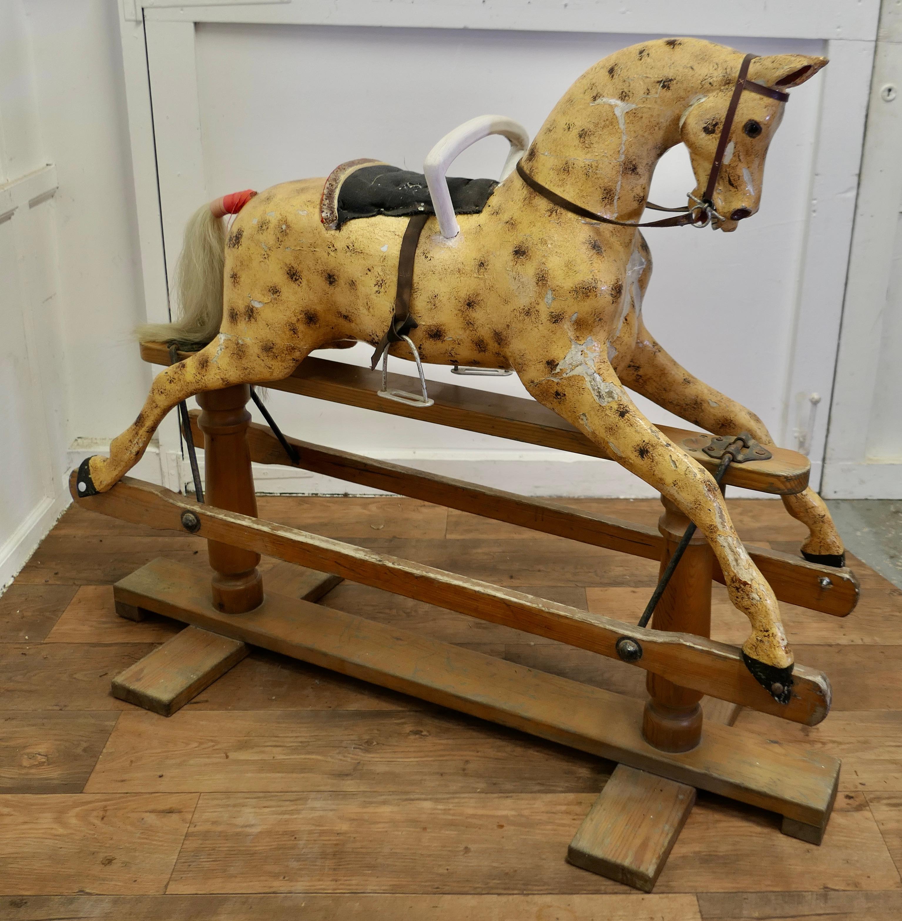 A Large Edwardian Rocking Horse  A handsome galloper  5
