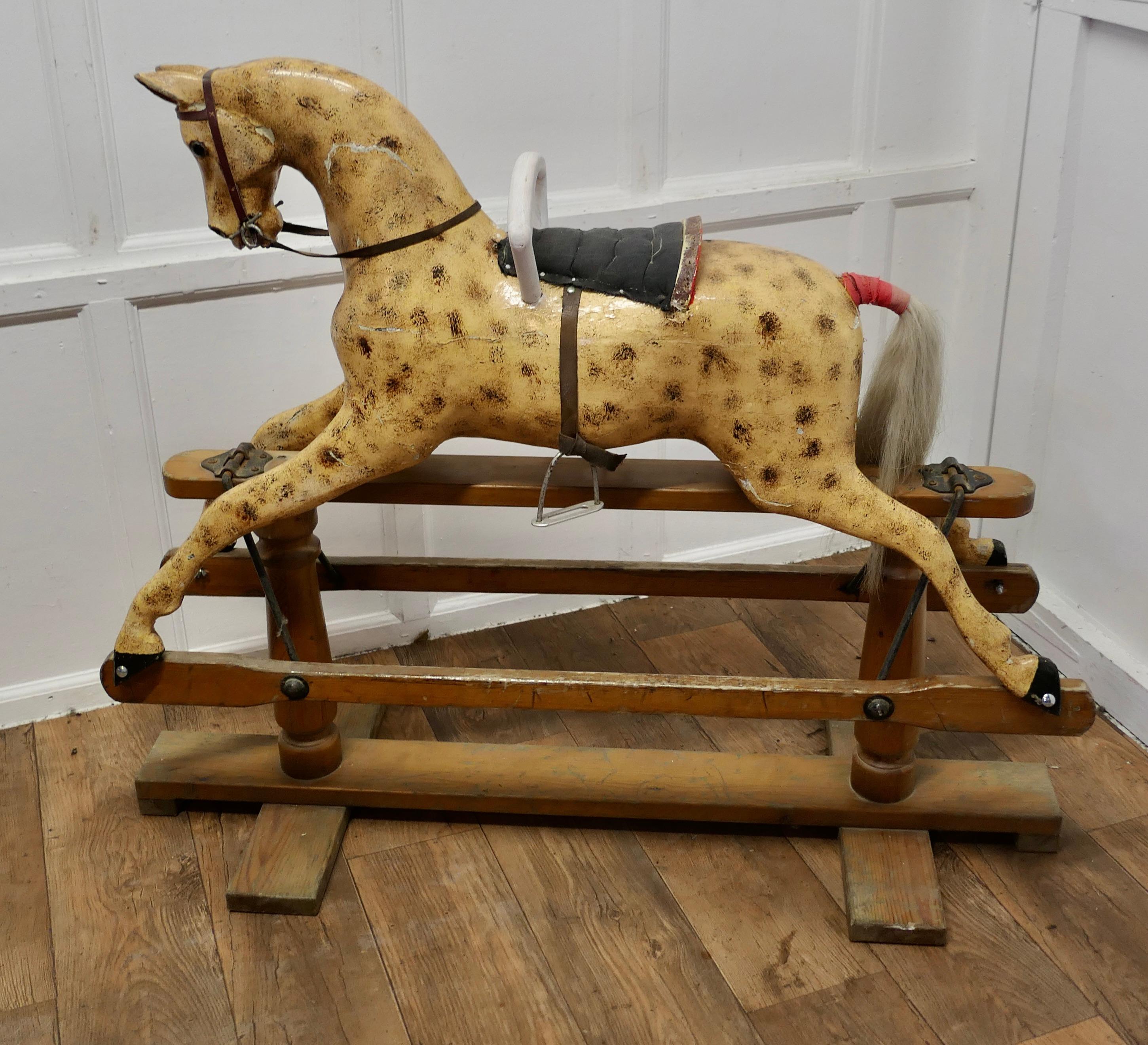 A Large Edwardian Rocking Horse  A handsome galloper  In Good Condition In Chillerton, Isle of Wight