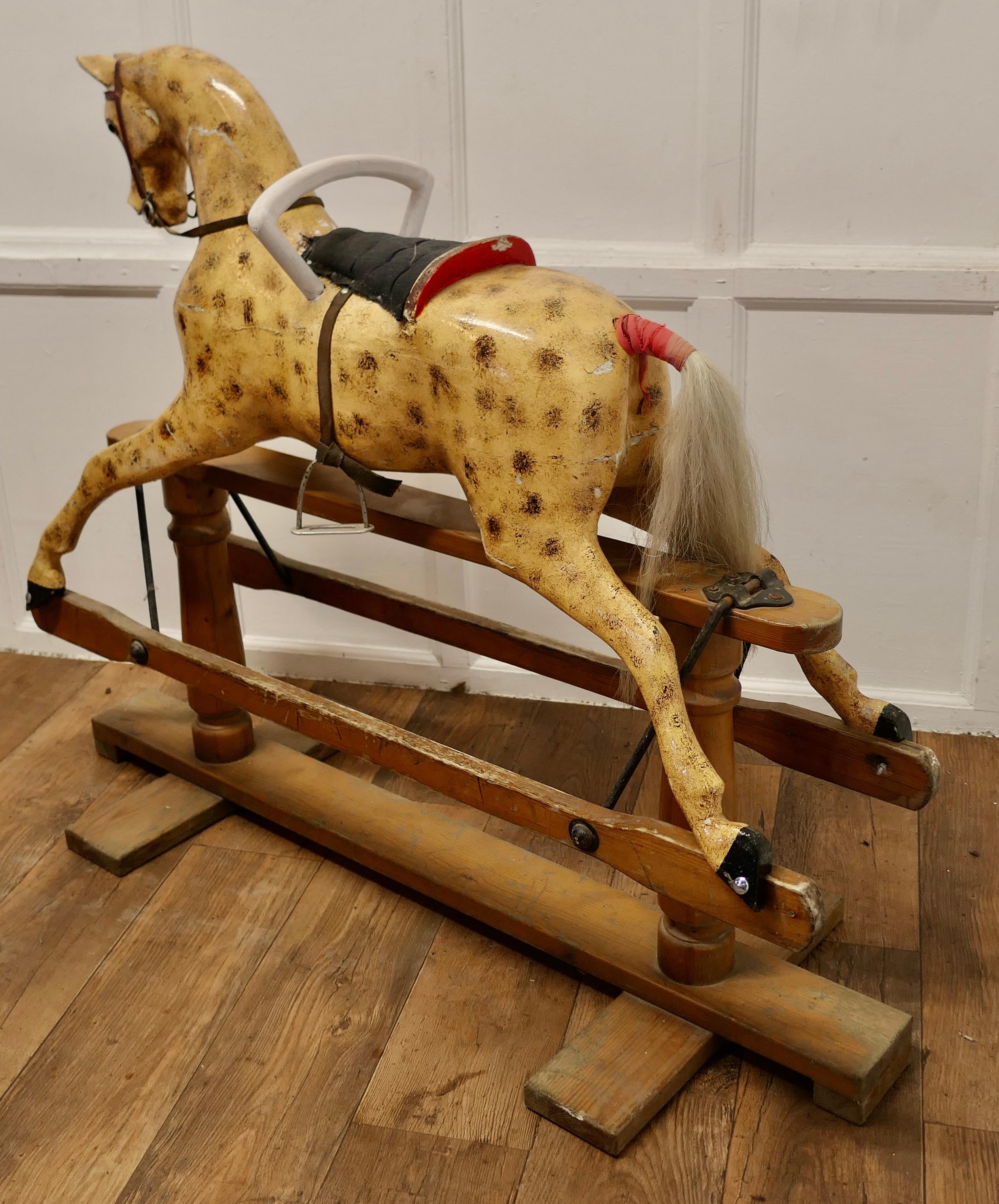 Early 20th Century A Large Edwardian Rocking Horse  A handsome galloper 