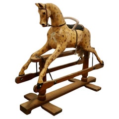 Retro A Large Edwardian Rocking Horse  A handsome galloper 