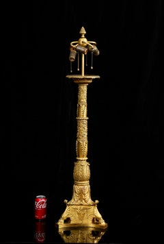 A large E.F. Caldwell & Co. Doré Bronze Neoclassical Lamp, Museum Provenance