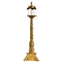 A large E.F. Caldwell & Co. Doré Bronze Neoclassical Lamp, Museum Provenance
