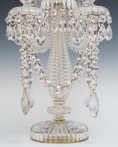Large Elaborately Cut Single Candelabra by Perry & Co., London