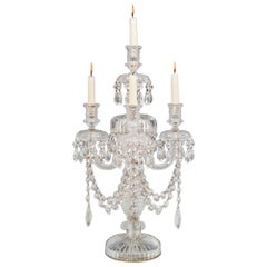 Antique Large Elaborately Cut Single Candelabra by Perry & Co., London