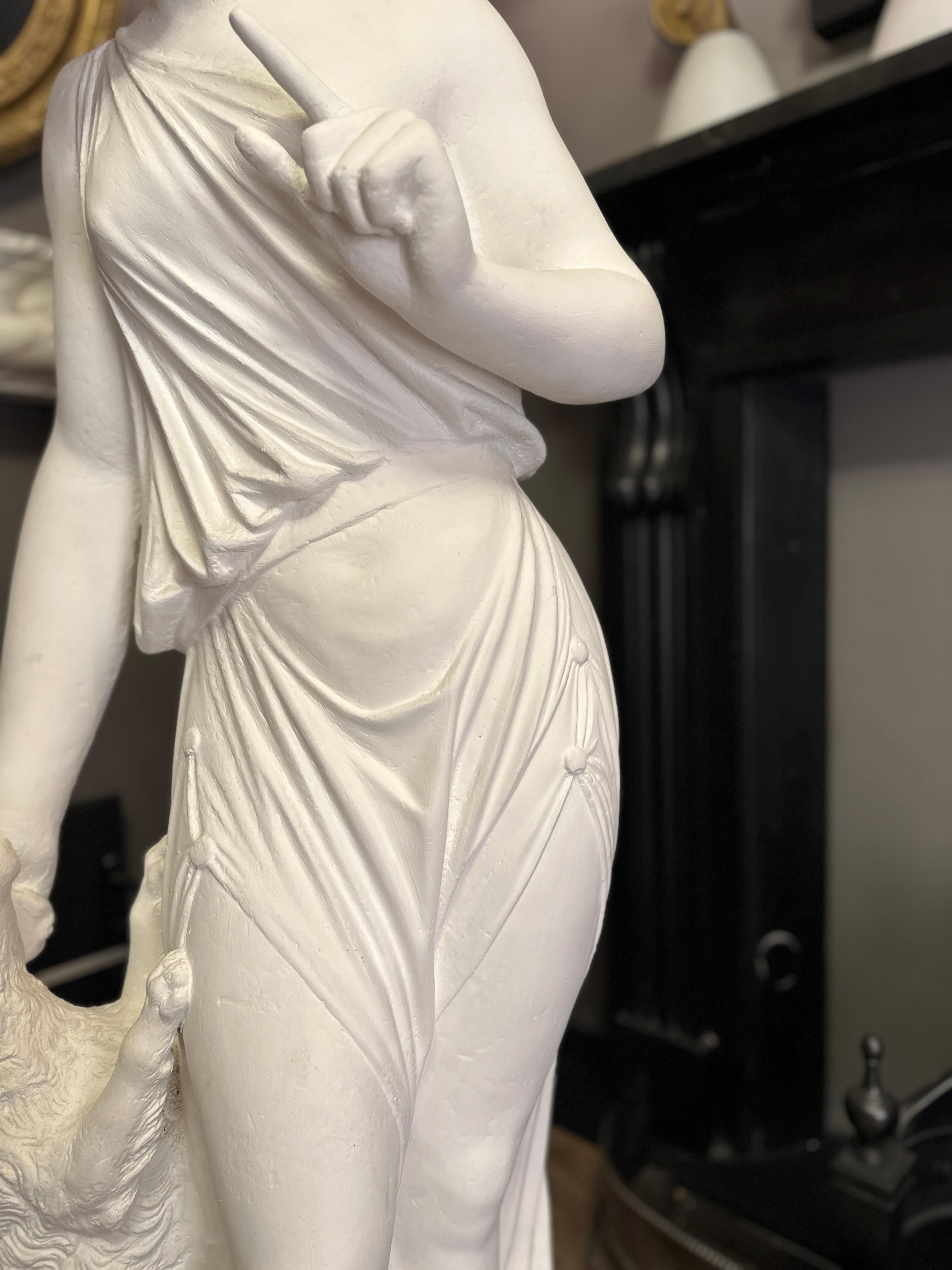 Gran estatua inglesa antigua de escayola 