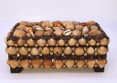 Eine große englische Muschelschachtel der Volkskunst des frühen 20. Jahrhunderts, um 1930