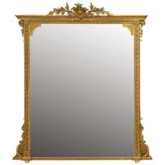 Large English Giltwood Overmantle Mirror