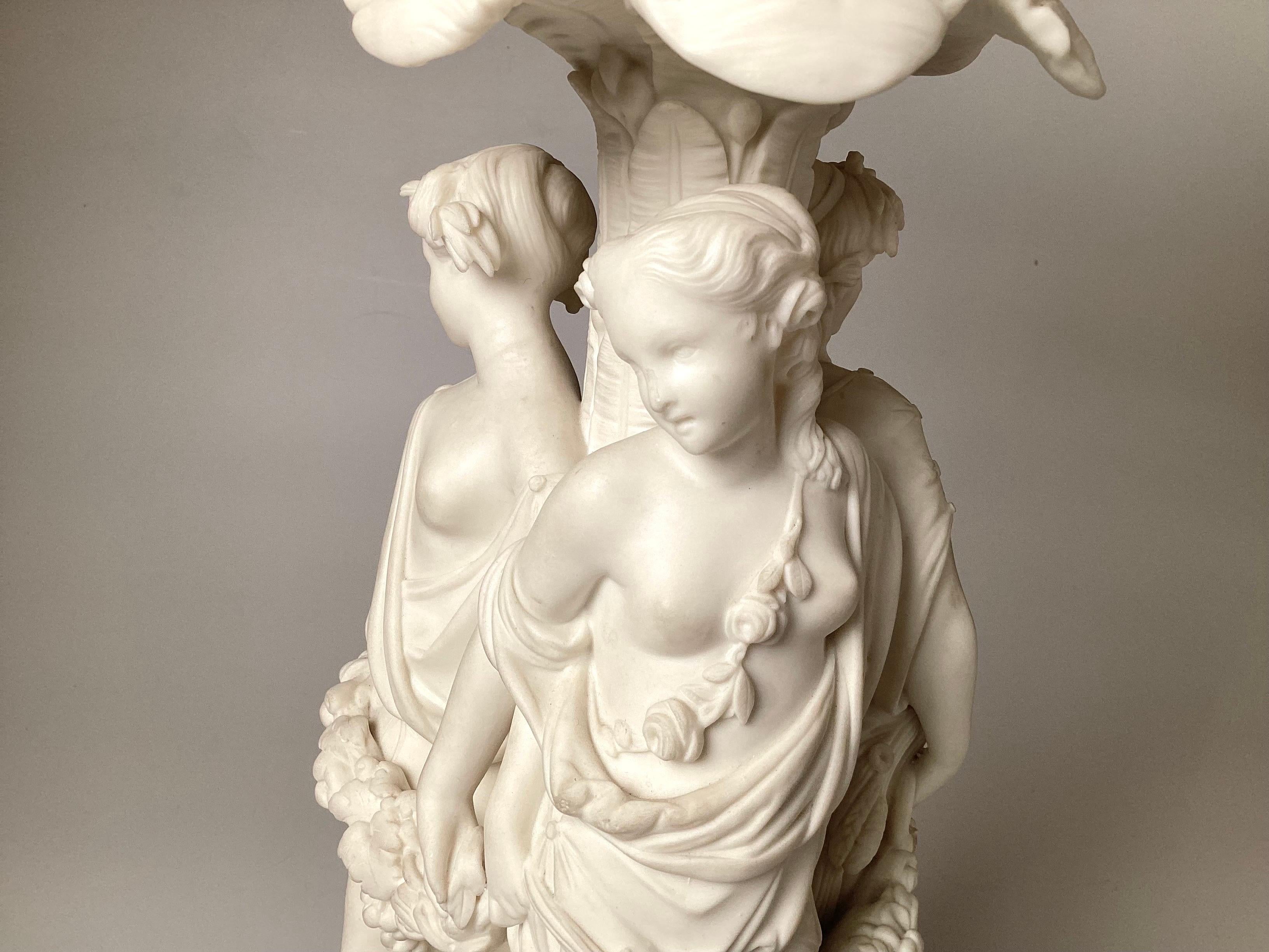 A Large English Parian Porcelain Figural Centerpiece Bowl For Sale 6