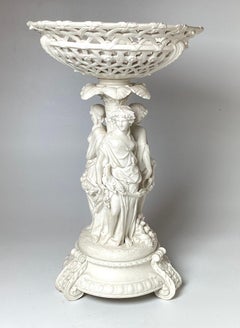 A Large English Parian Porcelain Figural Centerpiece Bowl