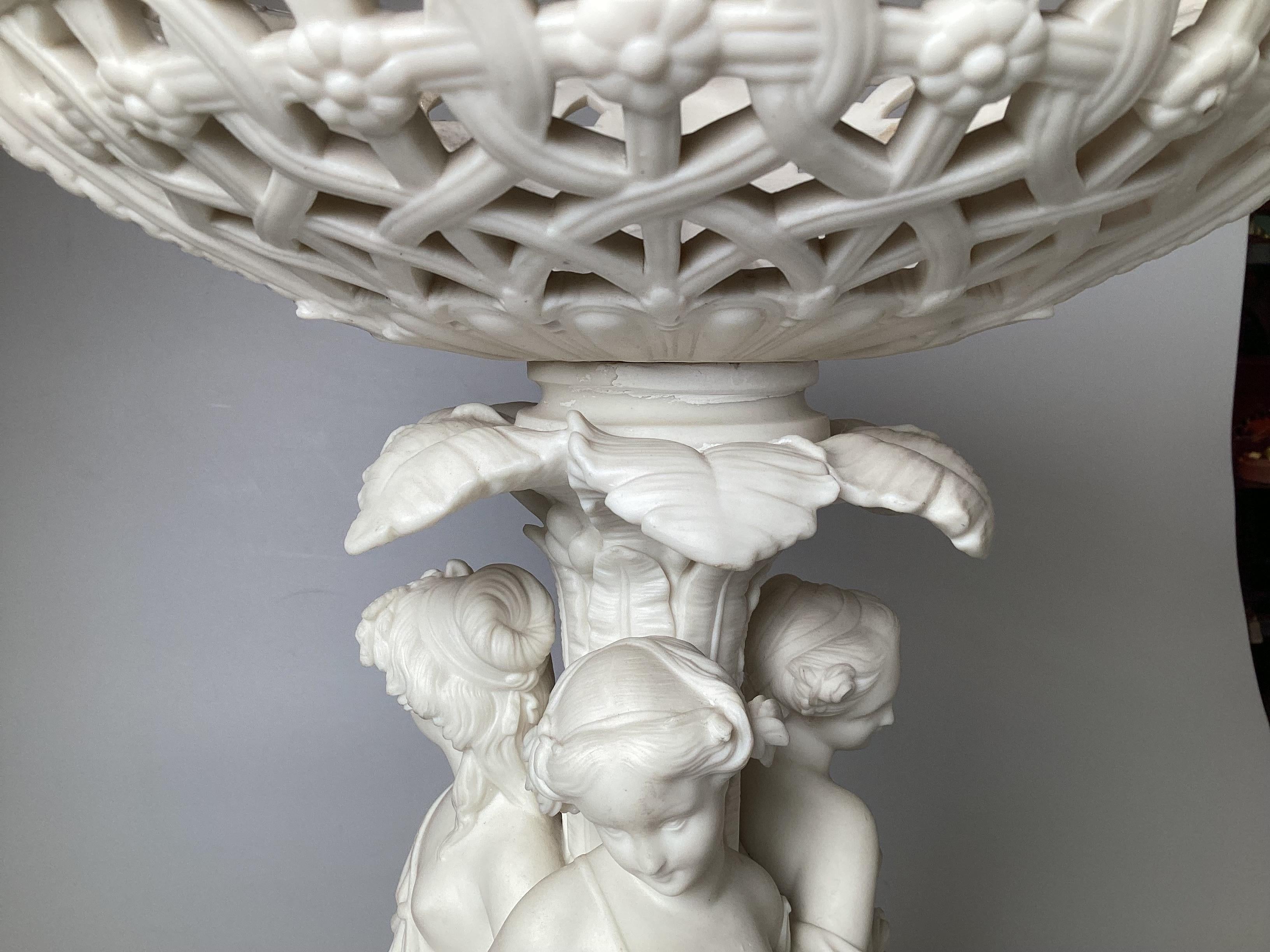 Late 19th Century A Large English Parian Porcelain Figural Centerpiece Bowl For Sale