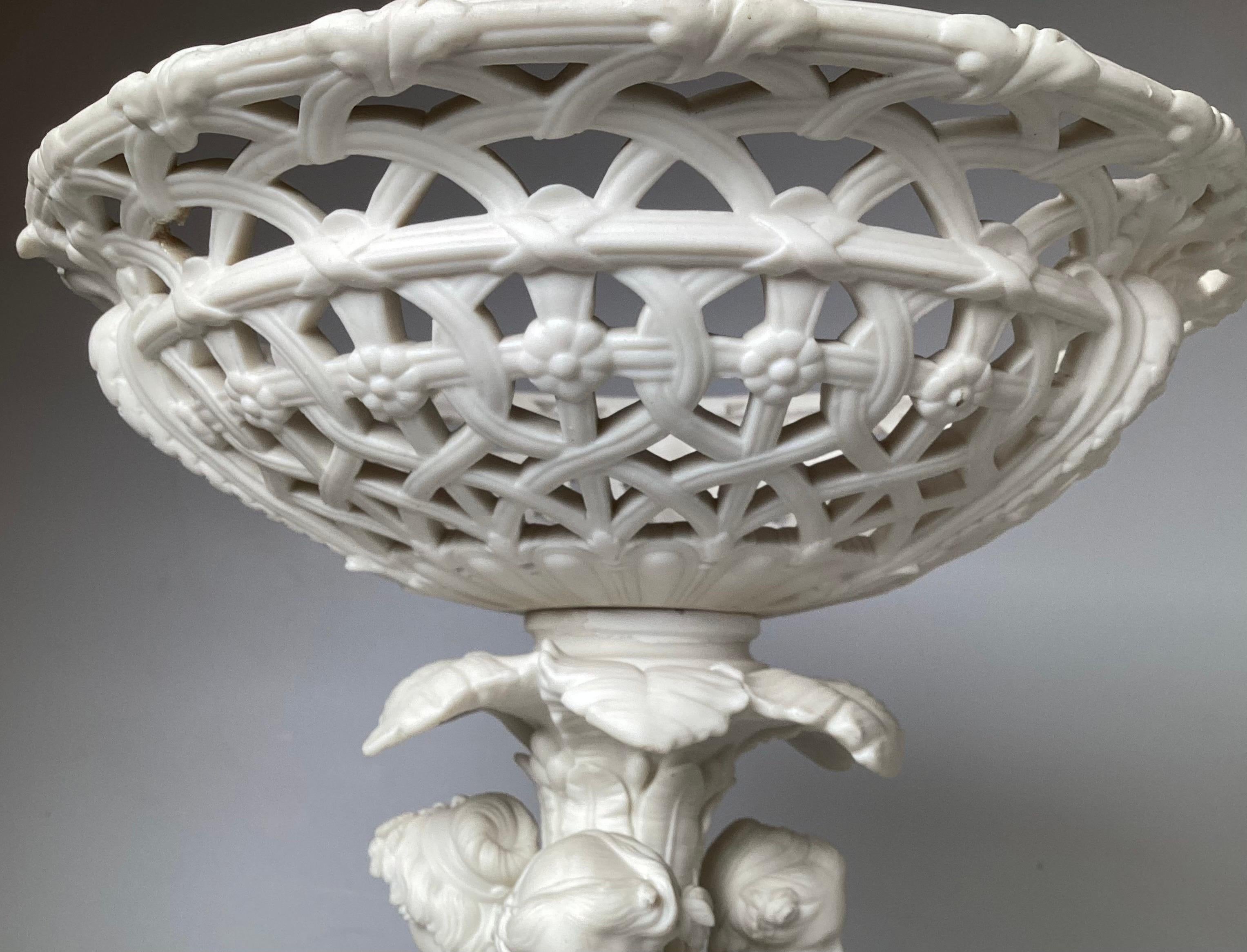 A Large English Parian Porcelain Figural Centerpiece Bowl For Sale 2