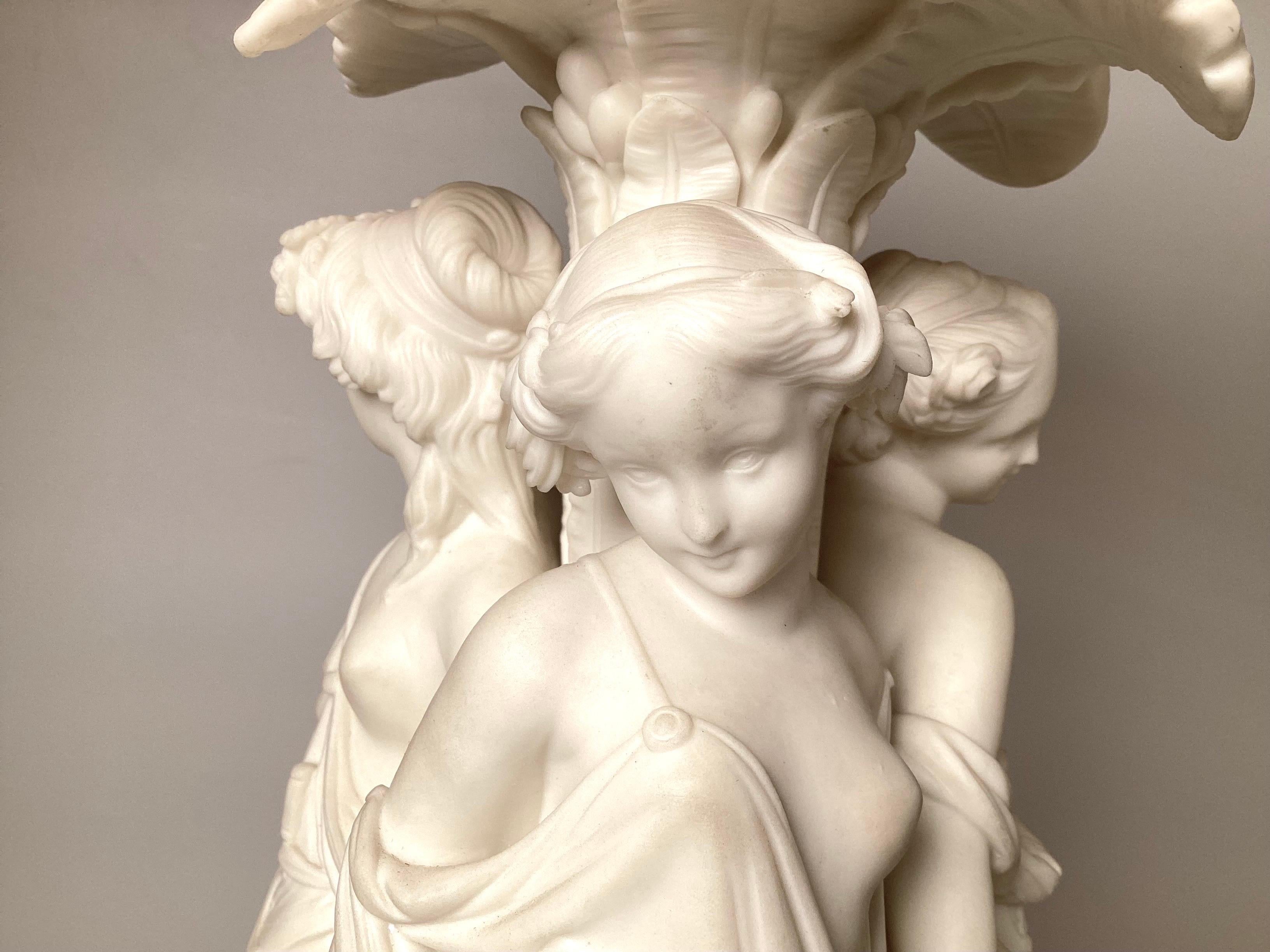 A Large English Parian Porcelain Figural Centerpiece Bowl For Sale 3