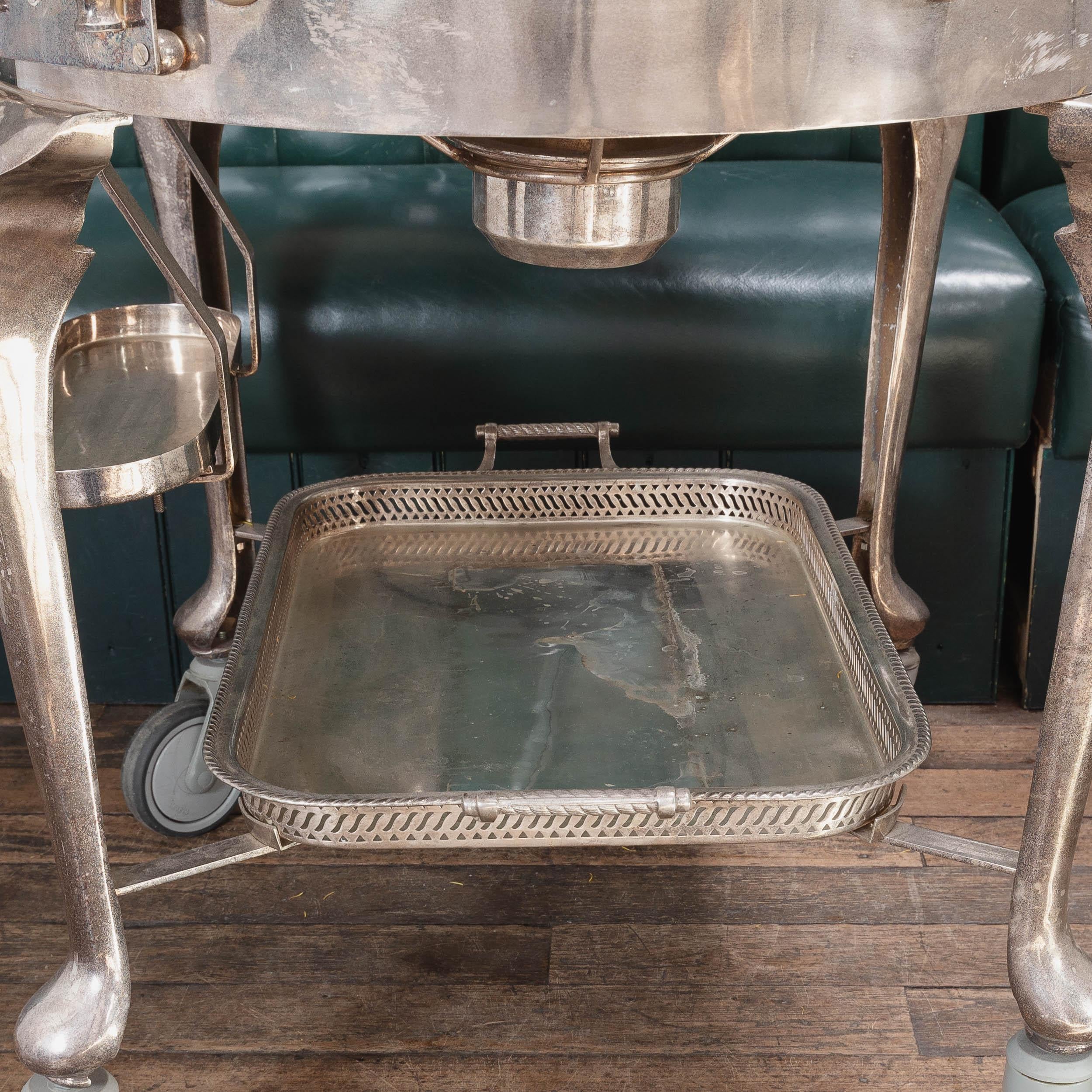 A Large English Silver Plated Beef Carving Trolley 9