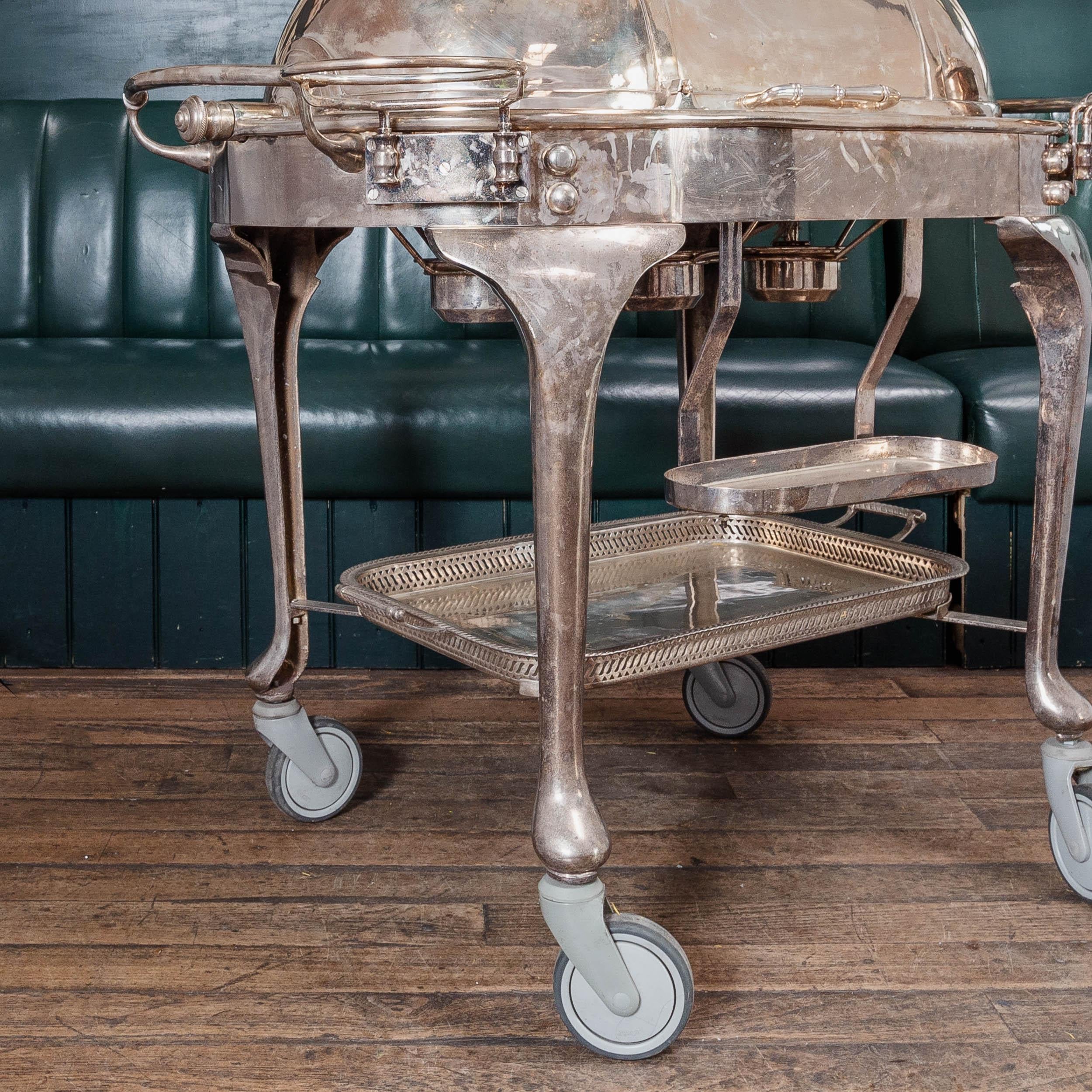 A Large English Silver Plated Beef Carving Trolley 16