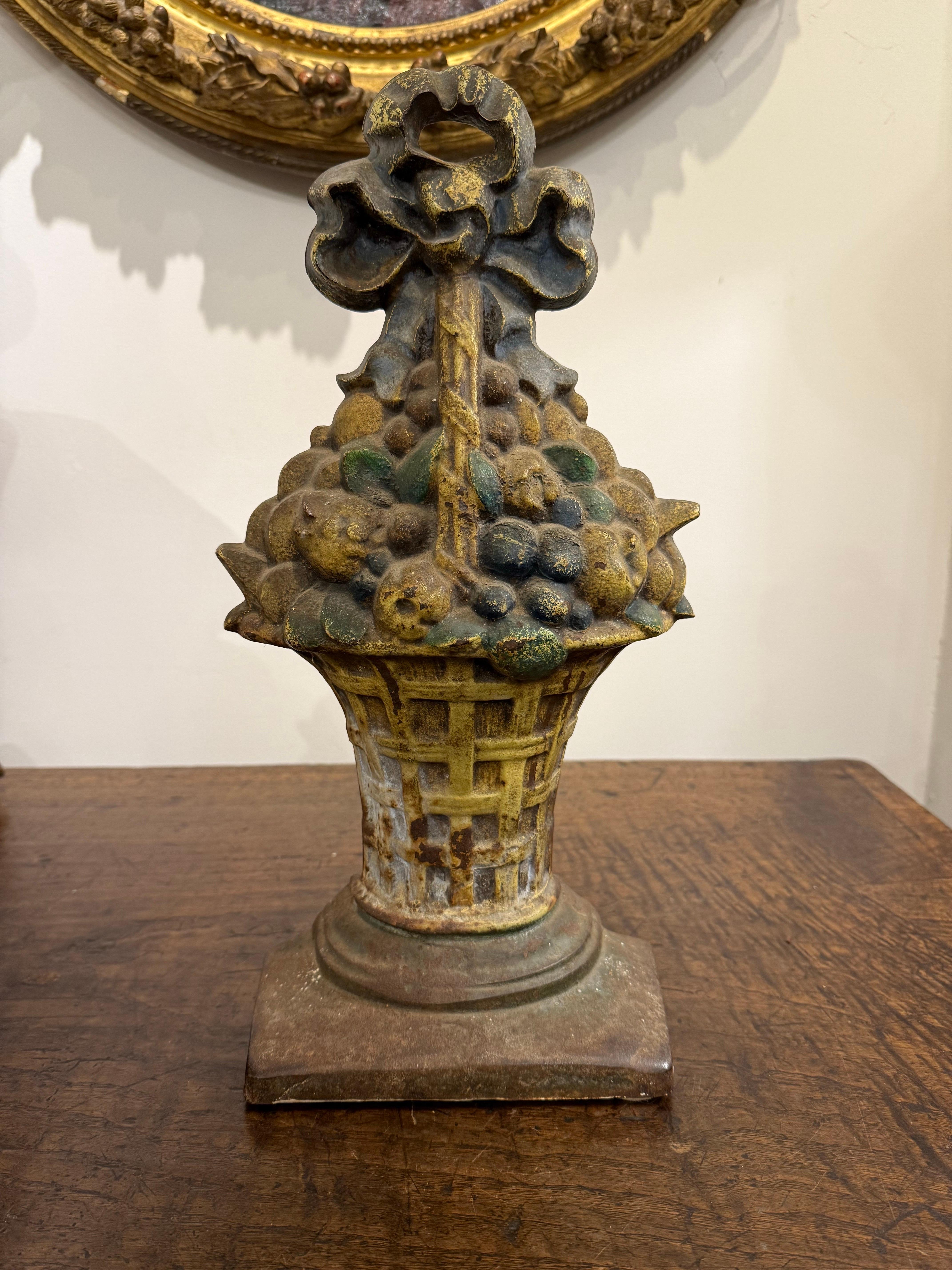 A Large English Victorian Cast Iron Painted Doorstops, 19th Century

Provenance: Private Australian Collection.

Dimensions:
Height: 41.5cm.
Width: 20cm.
Depth: 9cm.