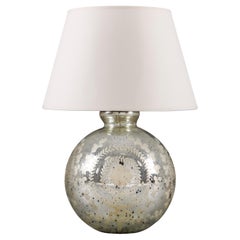 A Large Engraved Mercury Glass Lamp