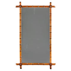 A Large Faux Bamboo Mirror