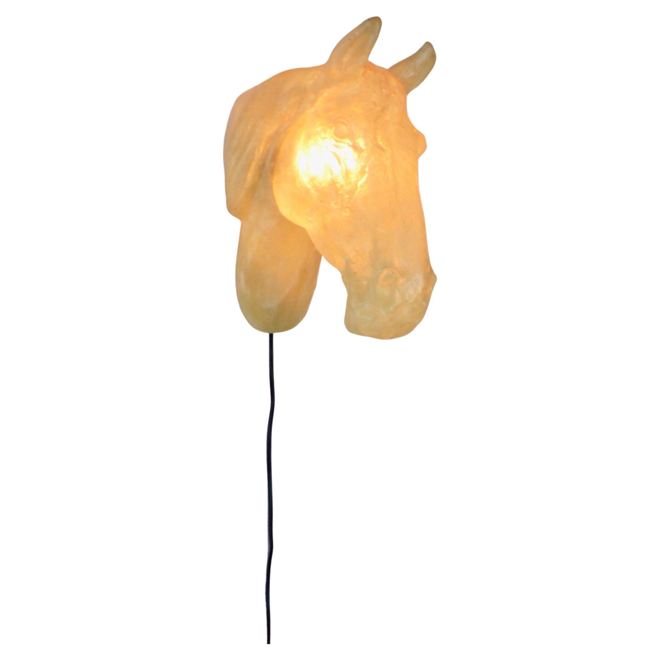 A large fiberglass " horse head" wall sconce - France - 1970 For Sale