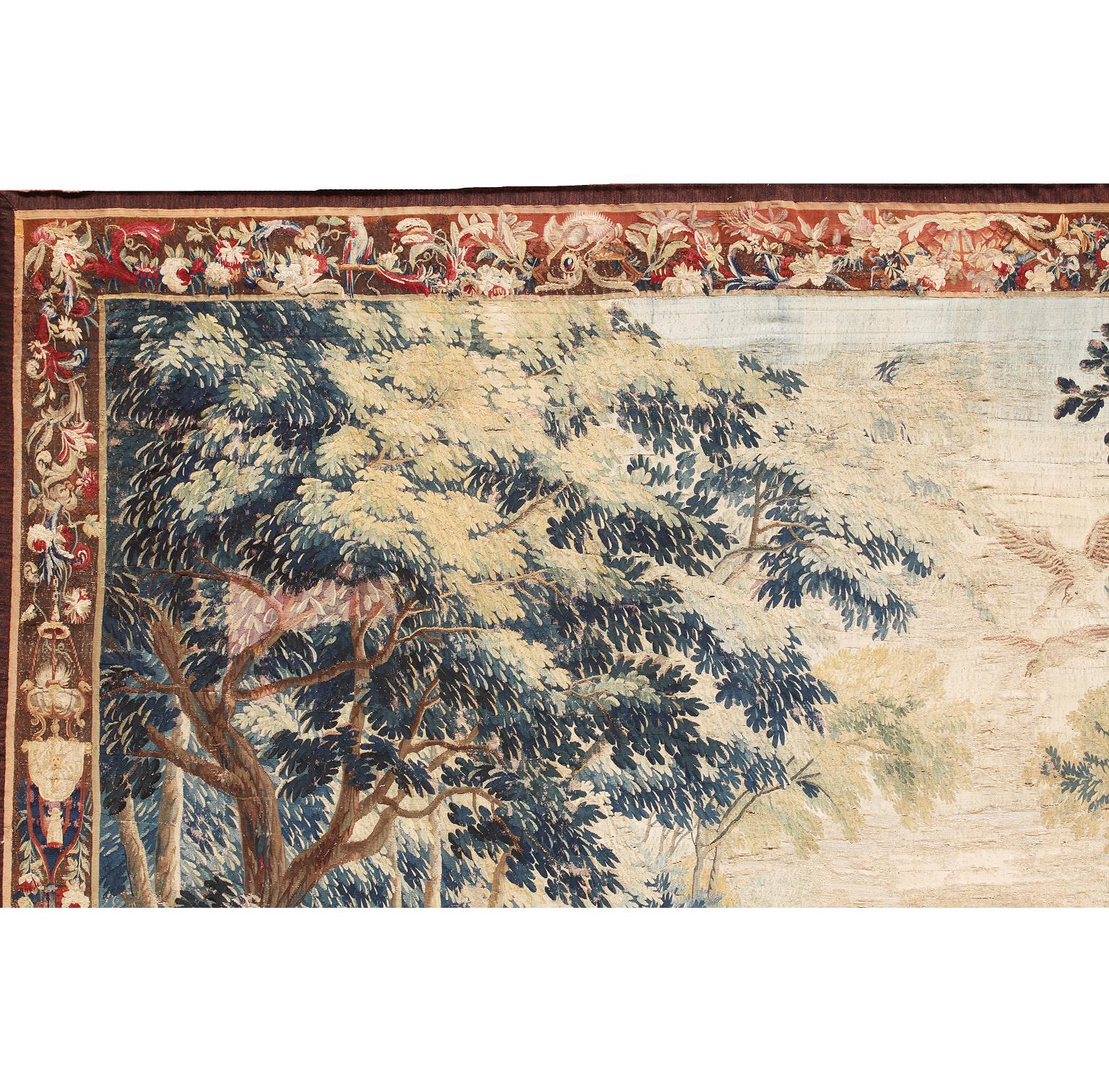 A large Flemish 17th-18th century baroque pictorial tapestry 