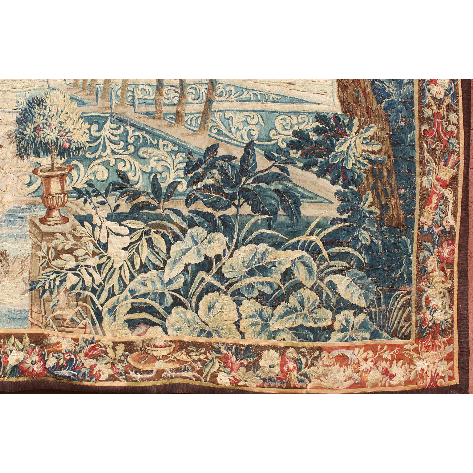Großer flämischer Bildteppich aus dem 17. bis 18. Jahrhundert mit dem Titel 