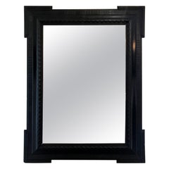 Large Flemish Ebonised Ripple Frame Mirror
