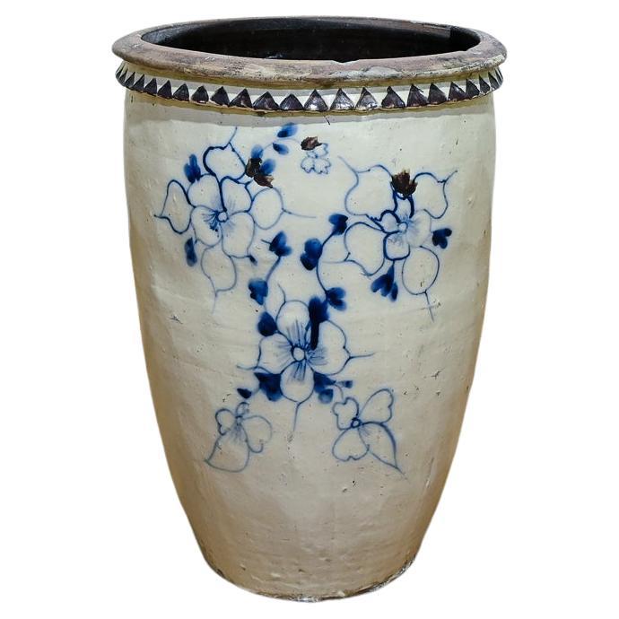 Large Cizhou Wear Ming Dynasty Ovoid Ceramic Planter - Vessel 