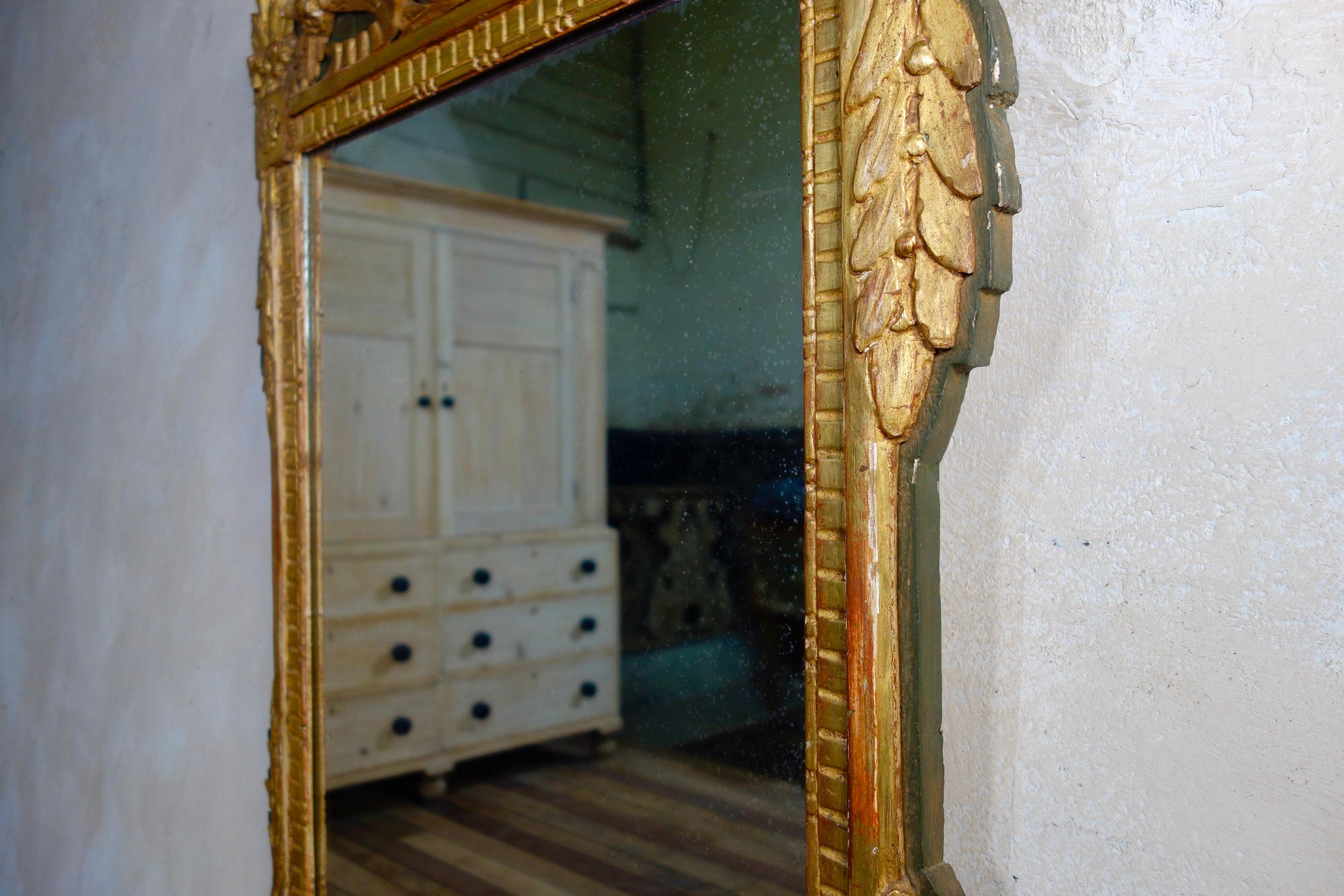 Large French late 18th Century Louis XVI Giltwood Wall Mirror, Overmantel 1