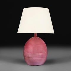 A Large French 20th Century Studio Pottery Ovoid Vase as a Lamp