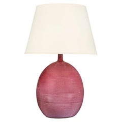 A Large French 20th Century Studio Pottery Ovoid Vase as a Lamp