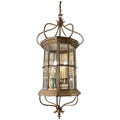 Large French Antique Nickel-Plated Lantern