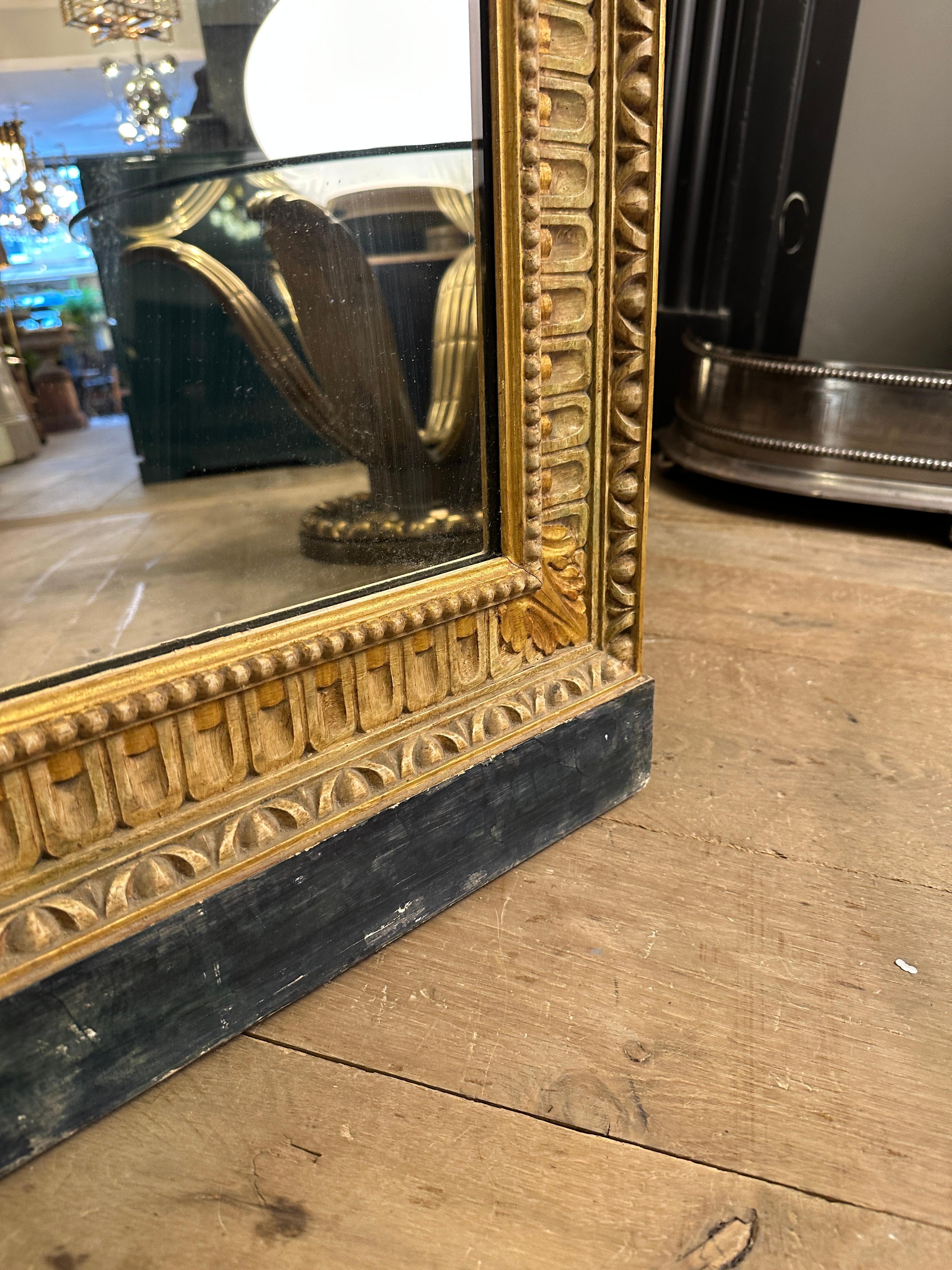 A large French Antique Panelled Gold Gilt Mirror In The Empire Style  10
