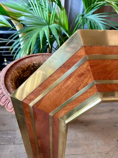 A Large French Brass And Burr Elm Jean Claude Mahey Mirror