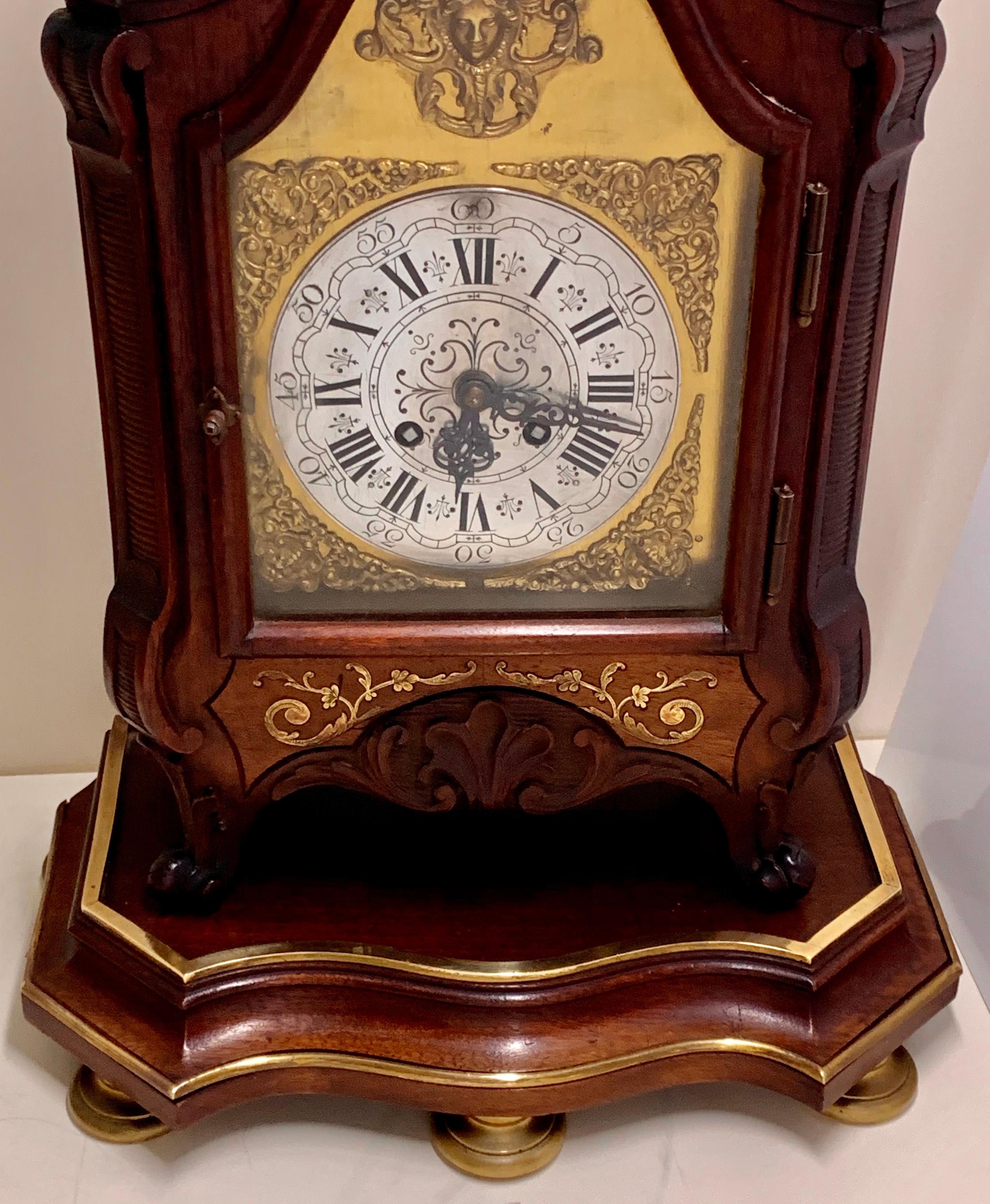 Large French Brass Inlaid Mahogany Planchon a Paris Mantel Clock 4