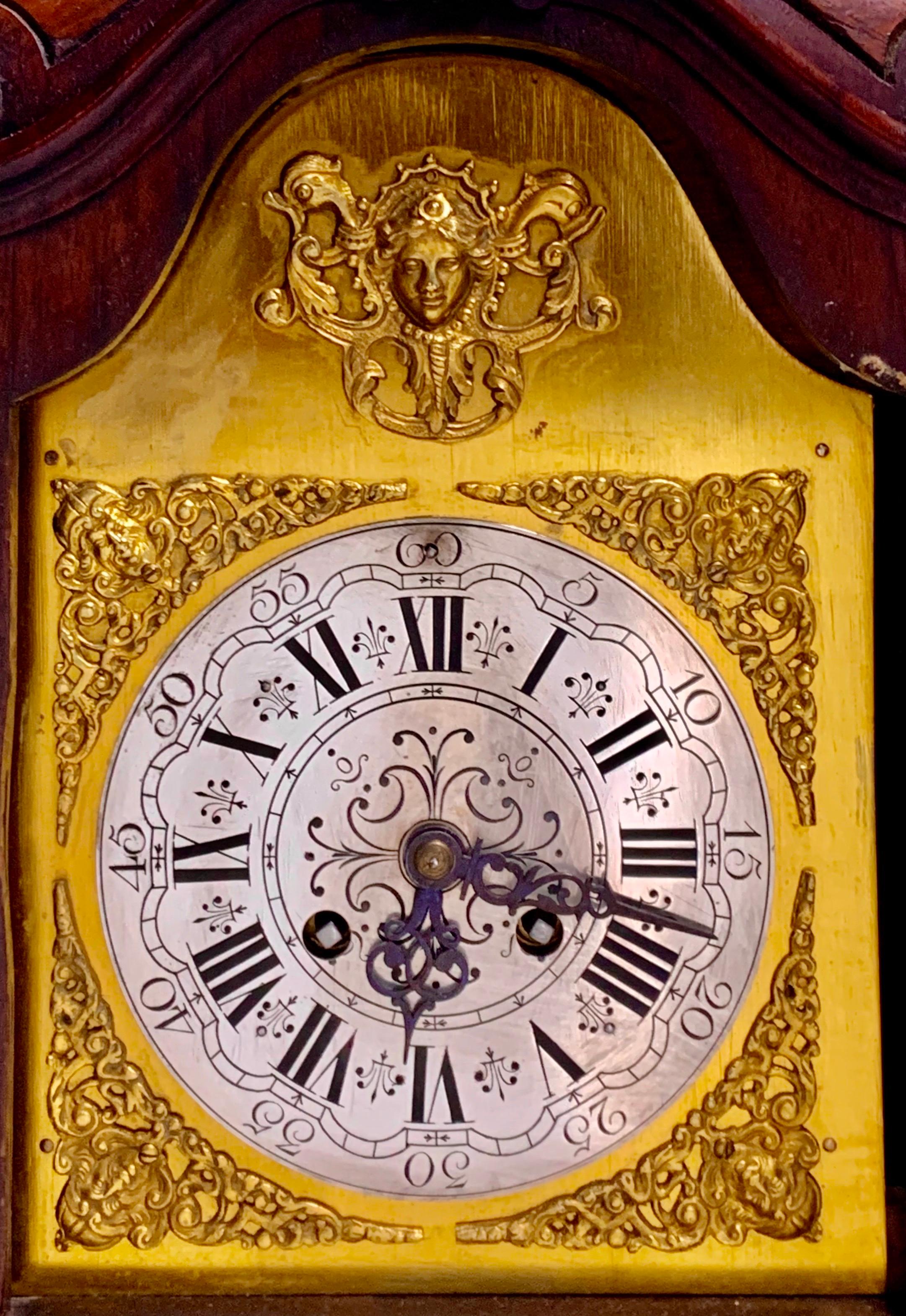 Large French Brass Inlaid Mahogany Planchon a Paris Mantel Clock 6
