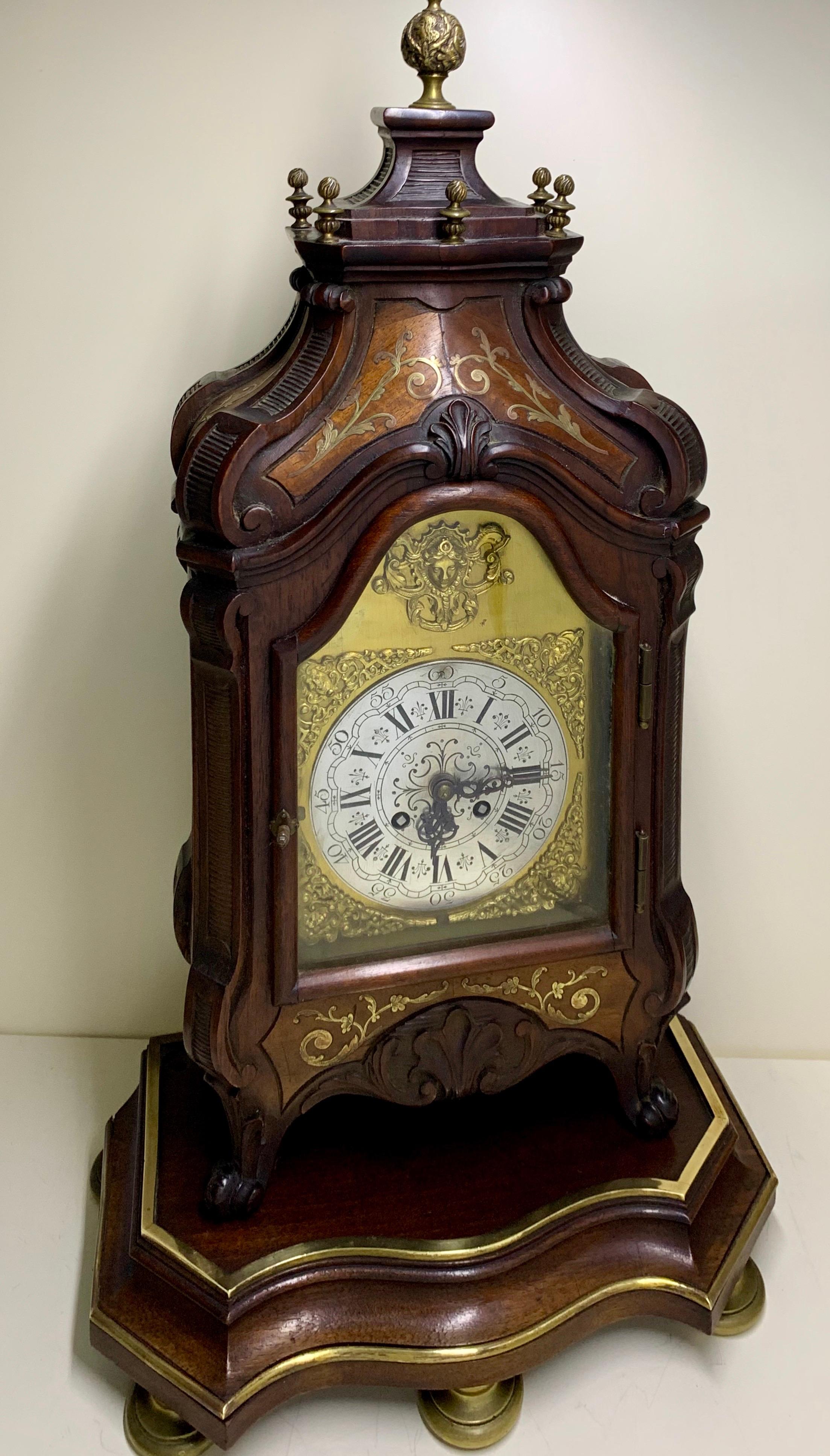 Large French Brass Inlaid Mahogany Planchon a Paris Mantel Clock 7
