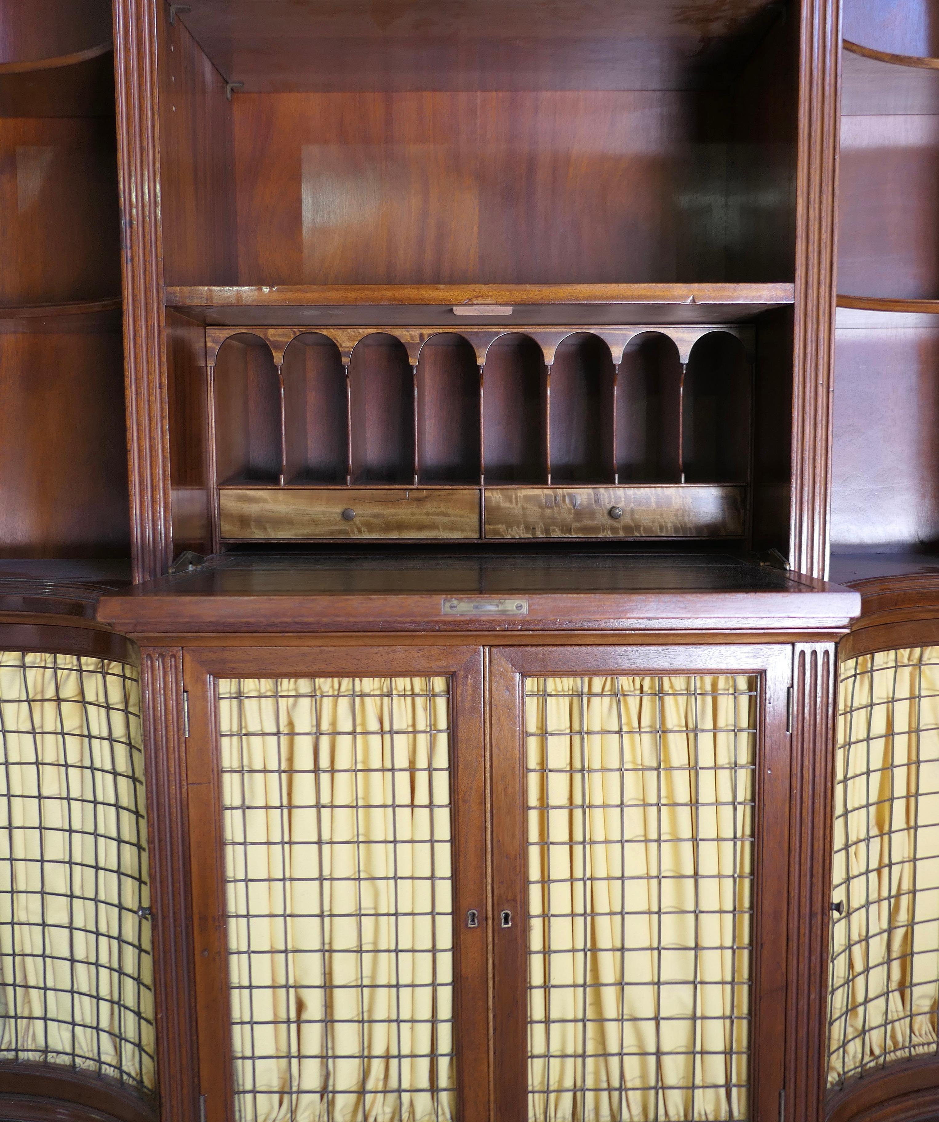 Legno Sapele Una grande libreria francese con ante a ribalta    Un pezzo dall'aspetto eccellente in vendita