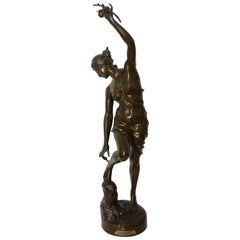Antique Large French Bronze of Atalante by George Saulo